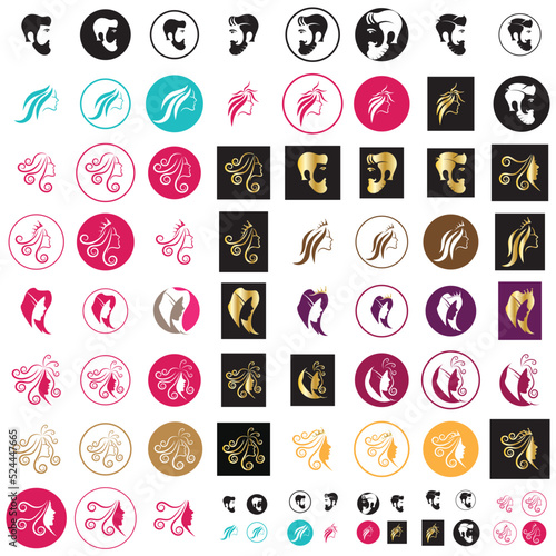 Hair treatment logo removal logo vector image design illustration