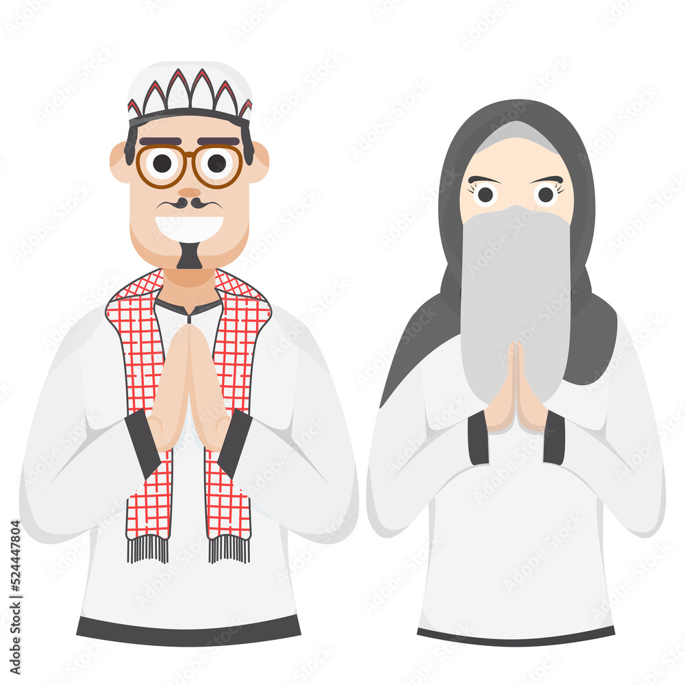 Couple Happy Eid Al Fitr Adha Ramadan Pose Give Wishing Couple Happy Eid Al Fitr Adha Ramadan Pose Give Wishing