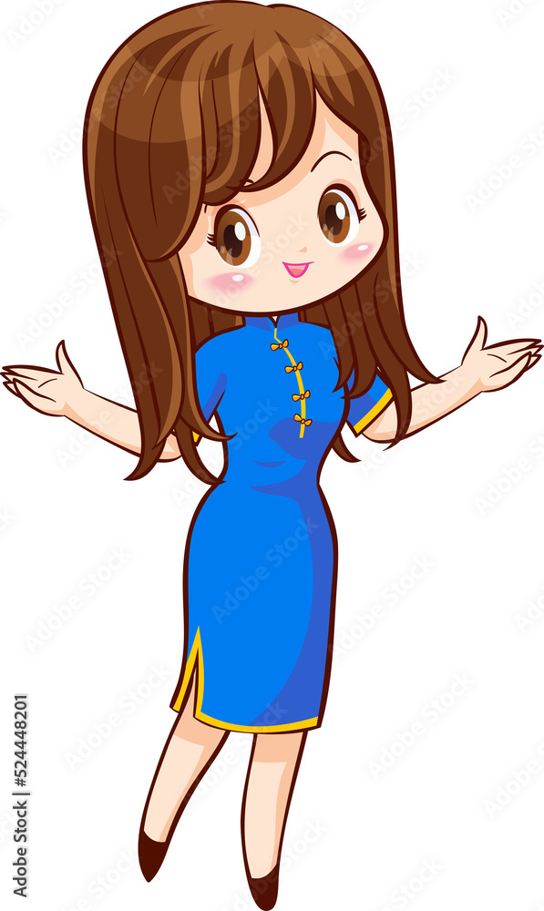 cute woman character in chinese traditional style cute woman character in chinese traditional style