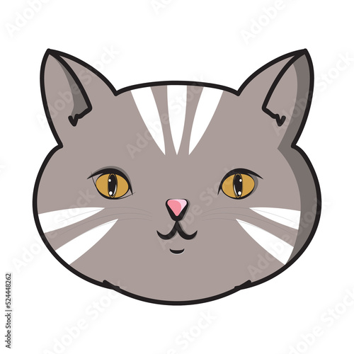 Cute Head Cat Solid Brown Strip Color