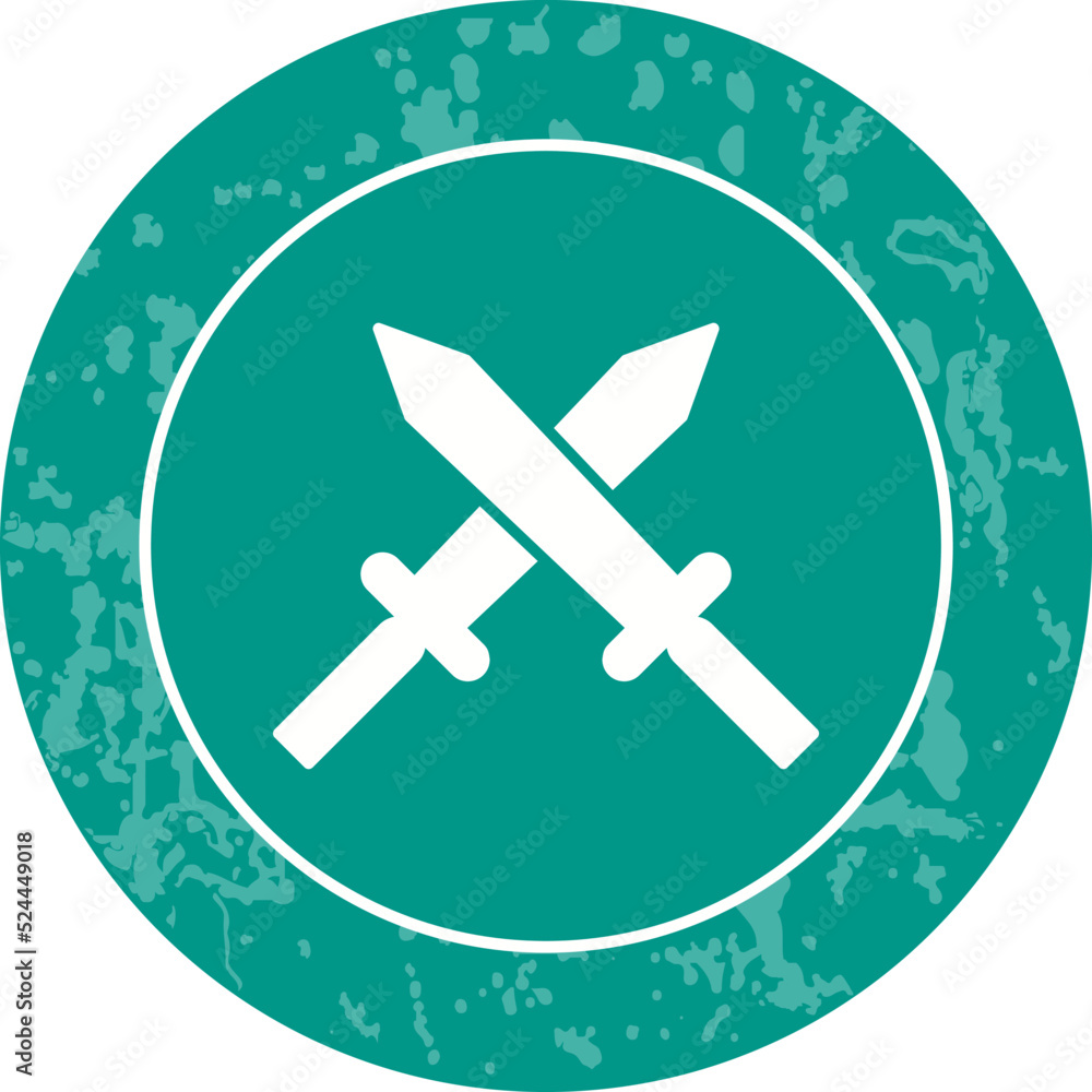 Unique Two Swords Vector Icon Unique Two Swords Vector Icon