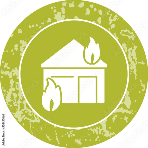 Unique Fire Consuming House Vector Icon