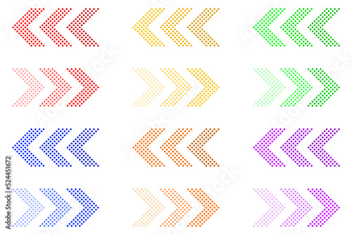 Directional Arrow icon set. Colorful arrow symbol right and left direction