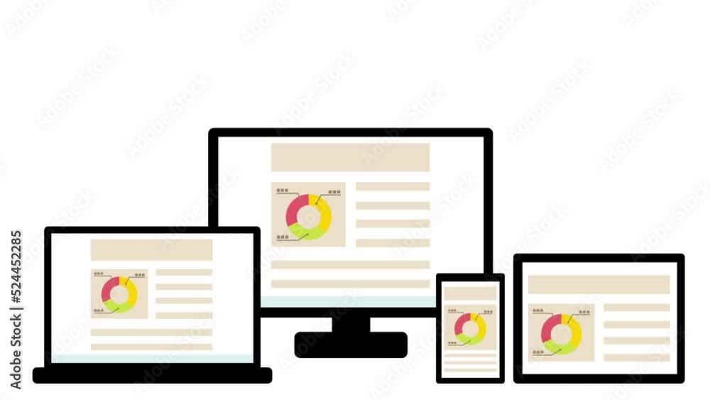 Computer. Smartphones. Tablet devices . Animated video. Computer. Smartphones. Tablet devices . Animated video.