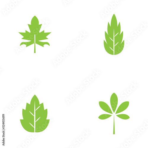 Logos of green Tree leaf ecology nature element vector