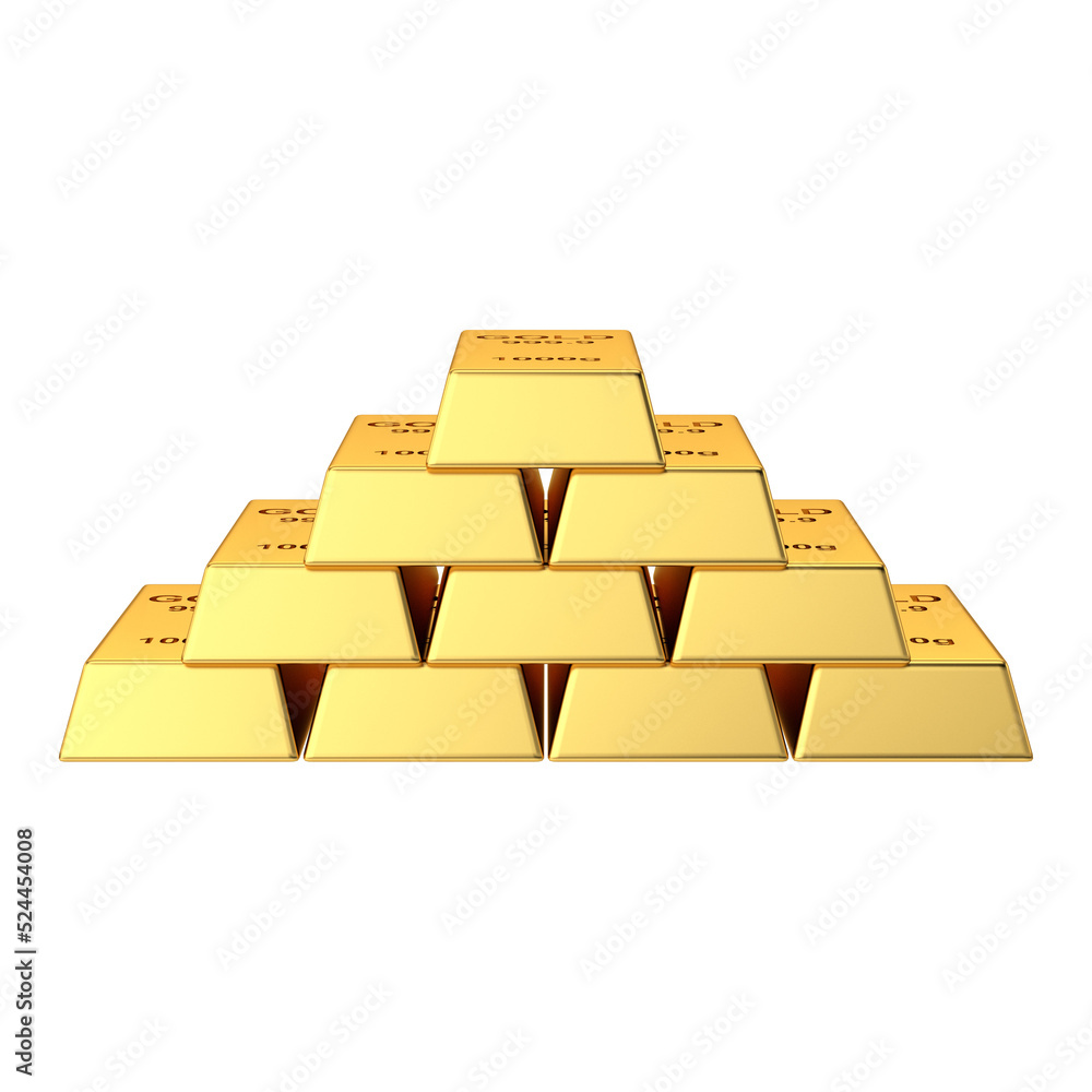 Gold bars. 3D element. Gold bars. 3D element.