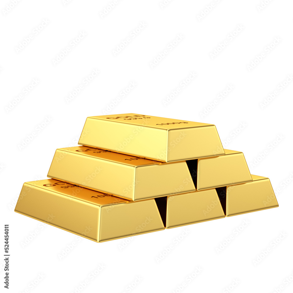 Gold bars. 3D element. Gold bars. 3D element.