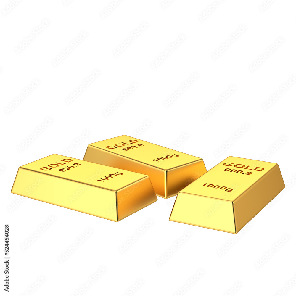 Gold bars. 3D element. Gold bars. 3D element.