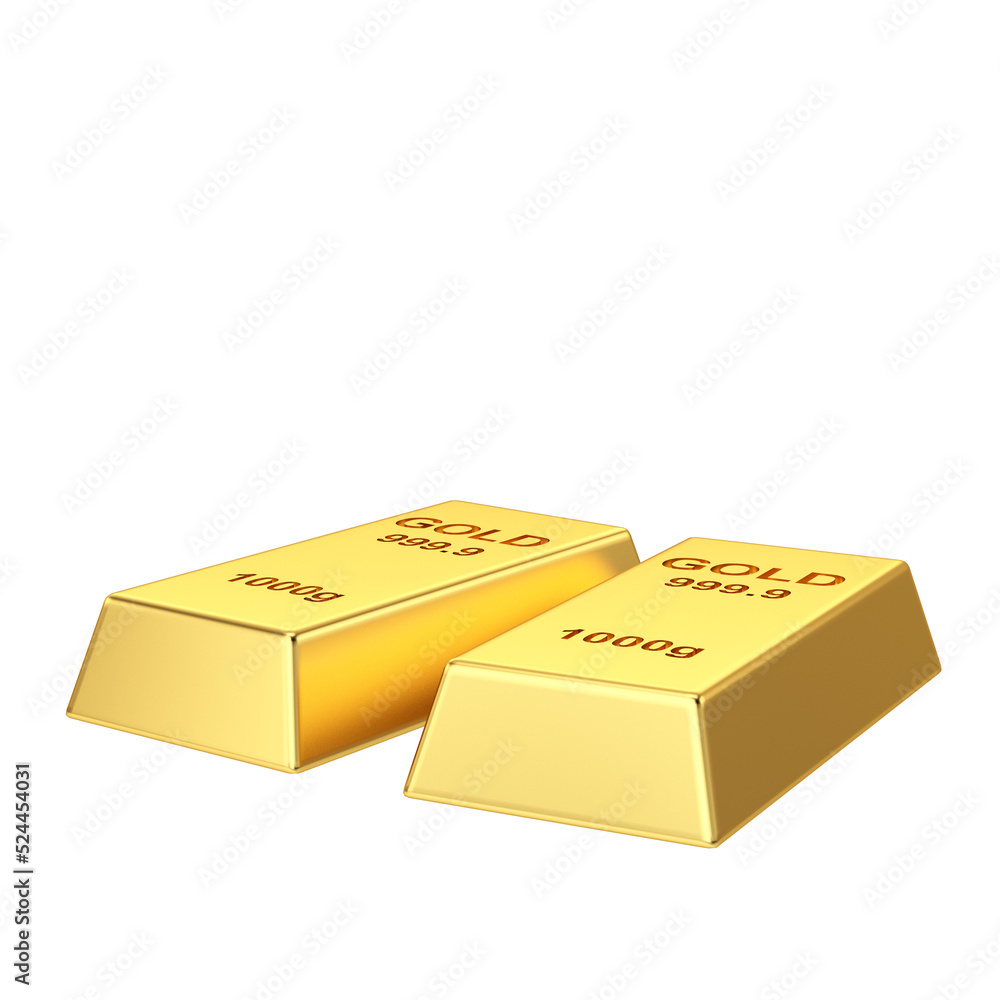 Gold bars. 3D element. Gold bars. 3D element.