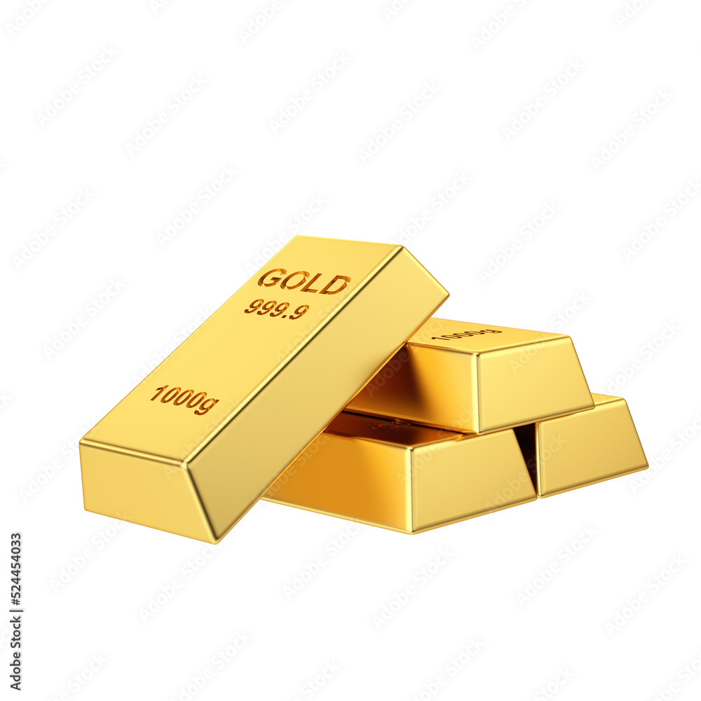 Gold bars. 3D element. Gold bars. 3D element.