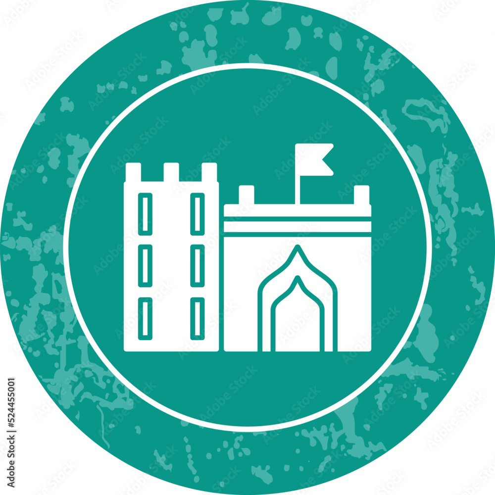 Fototapeta premium Castle with Flag Icon