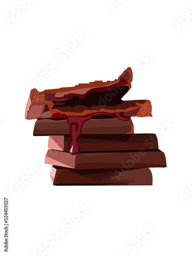 chocolate desserts vector illustration design element
