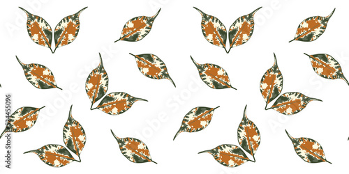 Autumn leaves background. Wallpaper seamless papper. Watercolor drawing.
