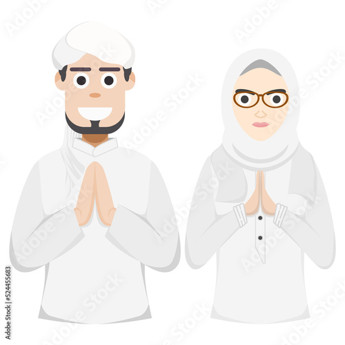 Muslim Couple White Costume
