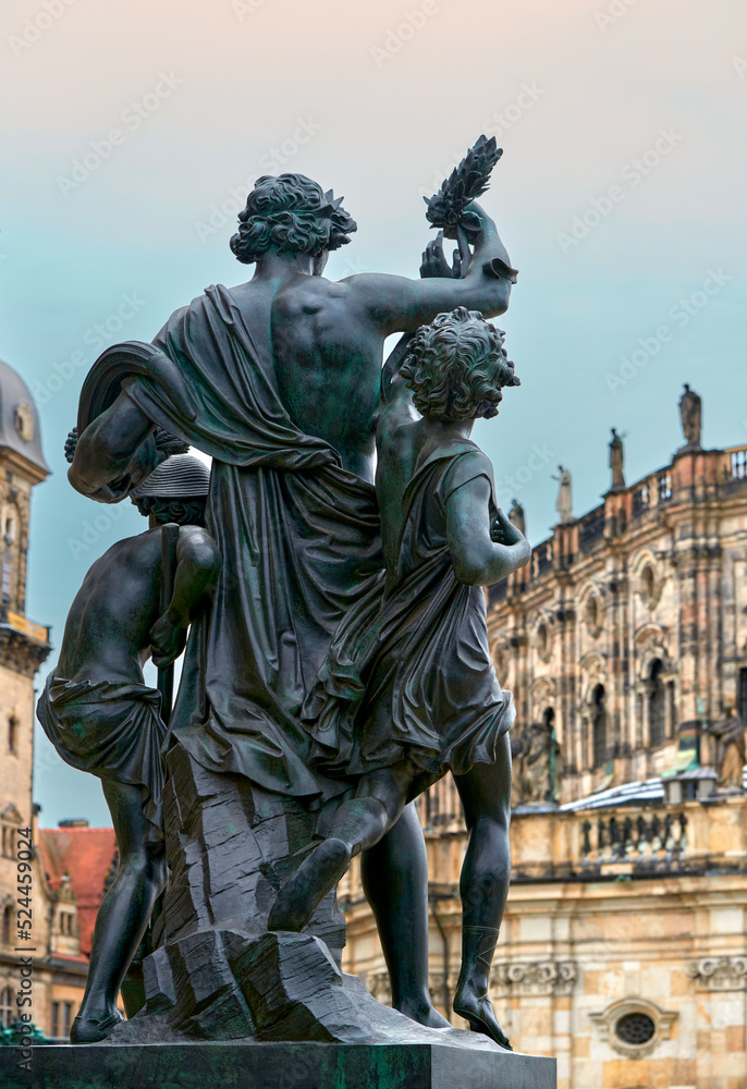 Street statue in the center of Dresden