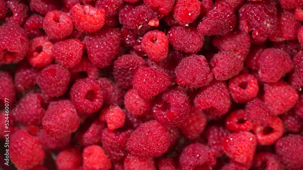 Red ripe raspberries close-up from above Red ripe raspberries close-up from above
