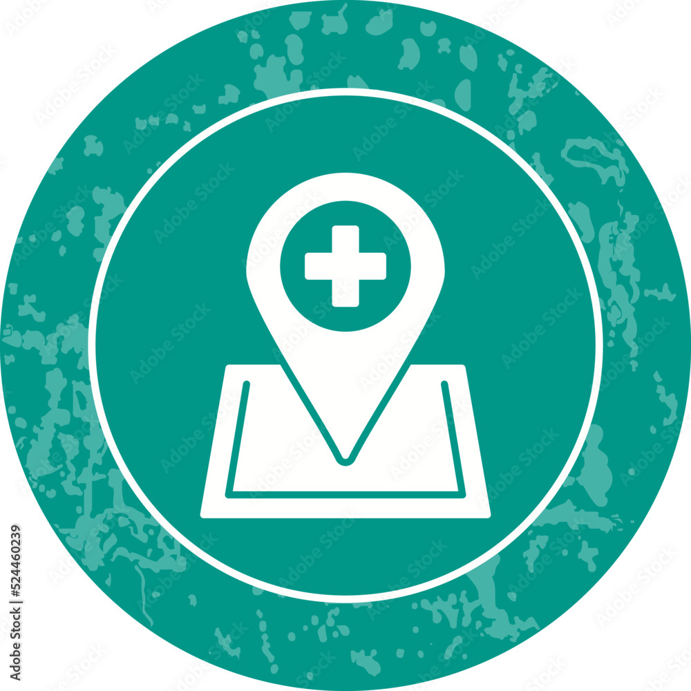 Fototapeta premium Location hospital Icon