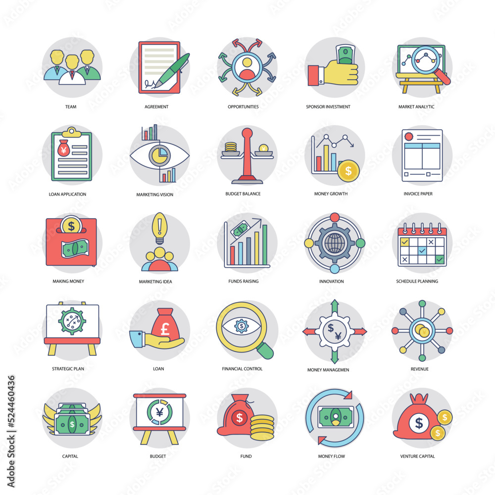 Business Flat Vector Icons Set 