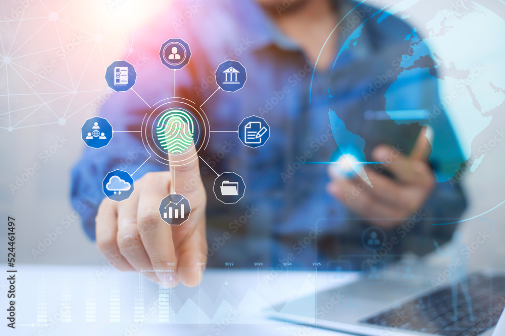 futuristic digital processing of biometric identification fingerprint