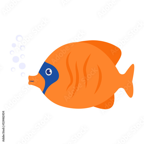 orange Zebrasoma Concept vector color icon design, Deep sea creature symbol, Aquatic Elements Sign, Underwater animal stock illustration © shmai