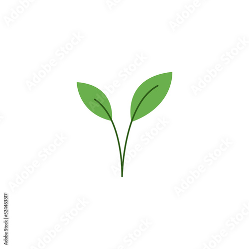 Green sprouts icon. Vector graphics