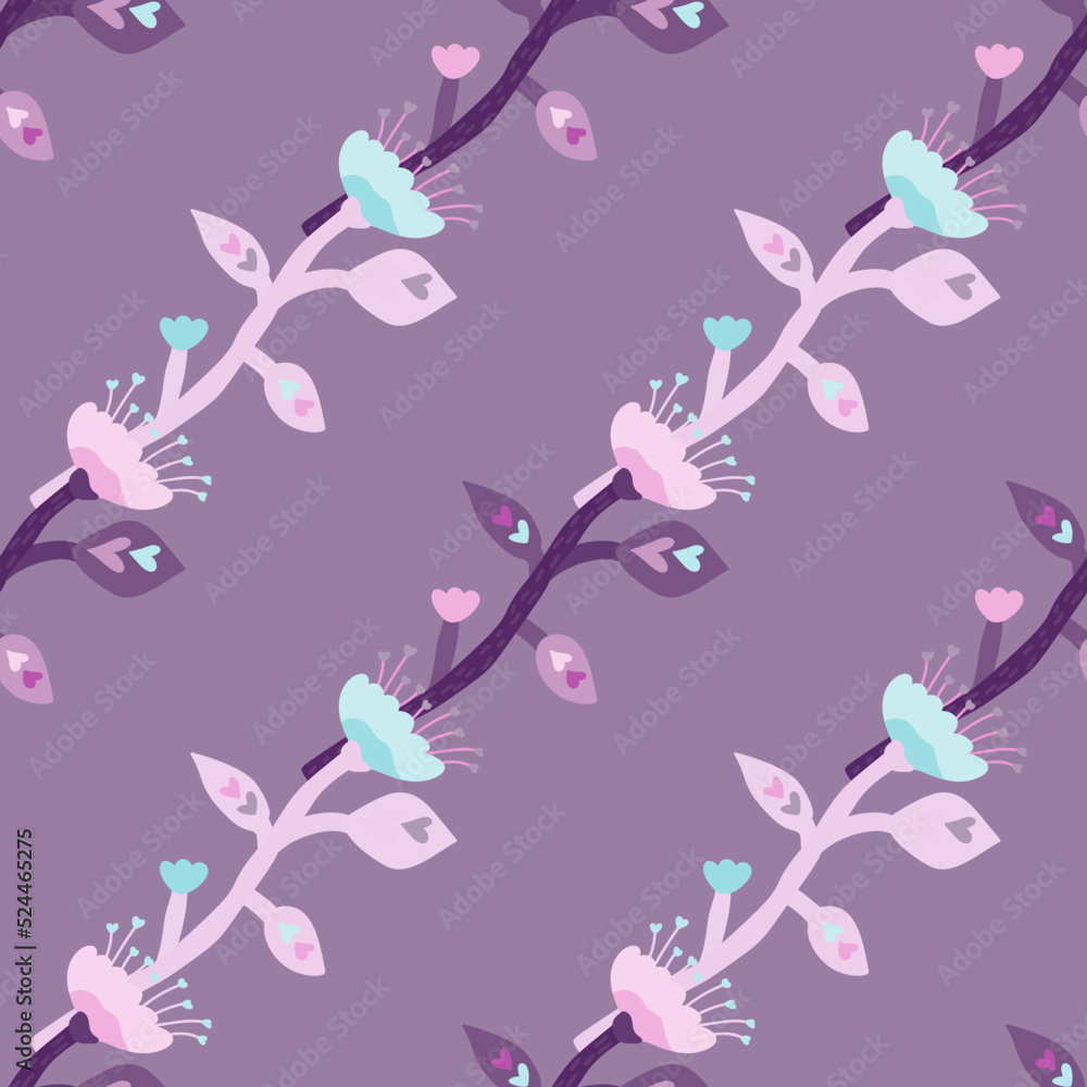 Abstract tropical flower seamless pattern. Decoration botanical floral wallpaper.
