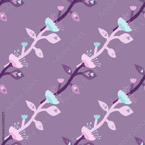 Abstract tropical flower seamless pattern. Decoration botanical floral wallpaper.
