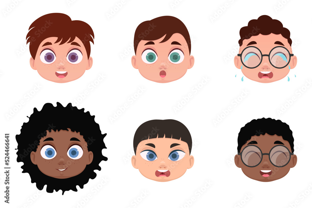 Seth, the faces of the boys. Vector illustration Seth, the faces of the boys. Vector illustration