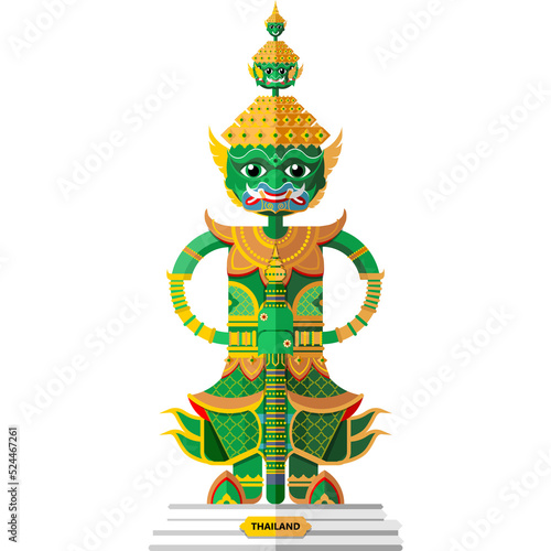  Khon Thailand Ramayana in flat design