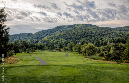 Golf Chateau Bromont on a beautiful summer day at the foot of Mont Bromont 