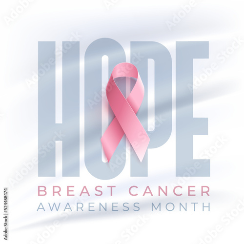 Breast Cancer Awareness Month typographic design vector. photo