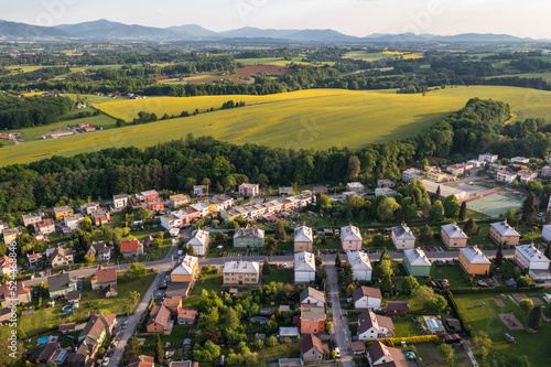 Photography Houses and fields in Terlicko village, Czech Republic