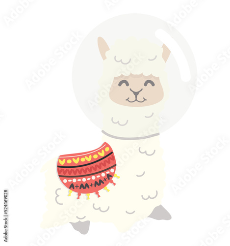  Cute alpaca Astronaut flying in space