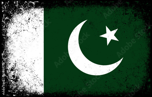 old dirty grunge vintage pakistan national flag illustration