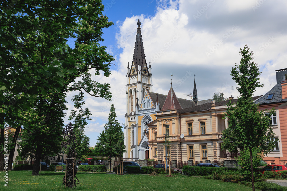 Sacred Heart of Jesus Church in Cesky Tesin city, Czech Republic