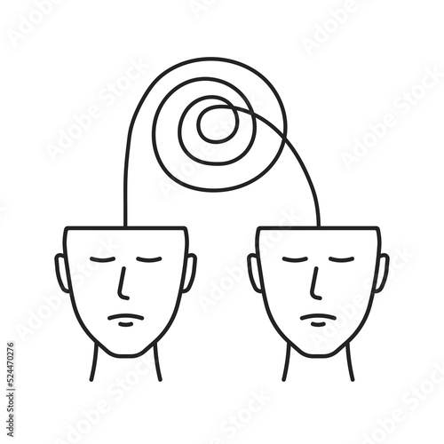 broken human communication like two thin line face
