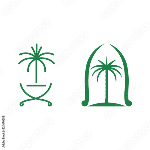 palm, tree, arabic, sword, logo, vector, 