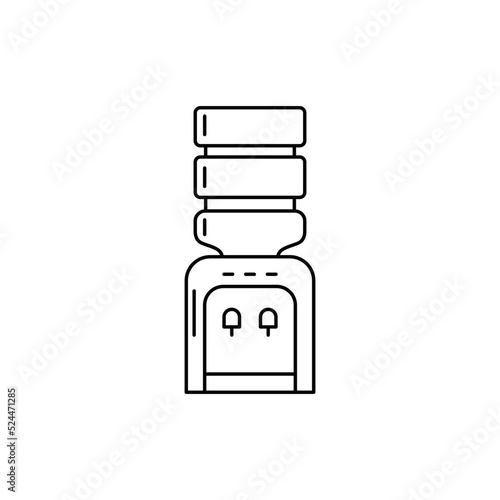 Drinking Water dispenser , cooler and hot water dispenser icon in line style icon, isolated on white background