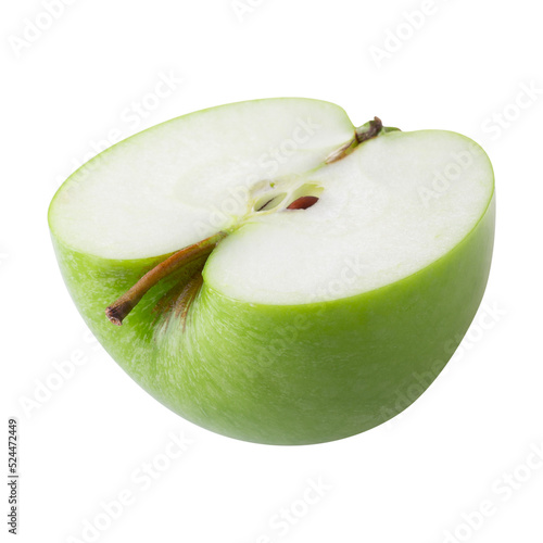 Green apple isolated on alpha background.