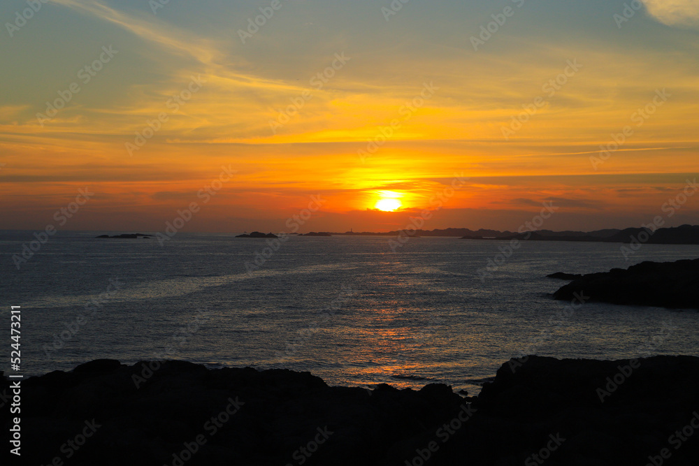 Sunset in the bay from Egersund, south Norway