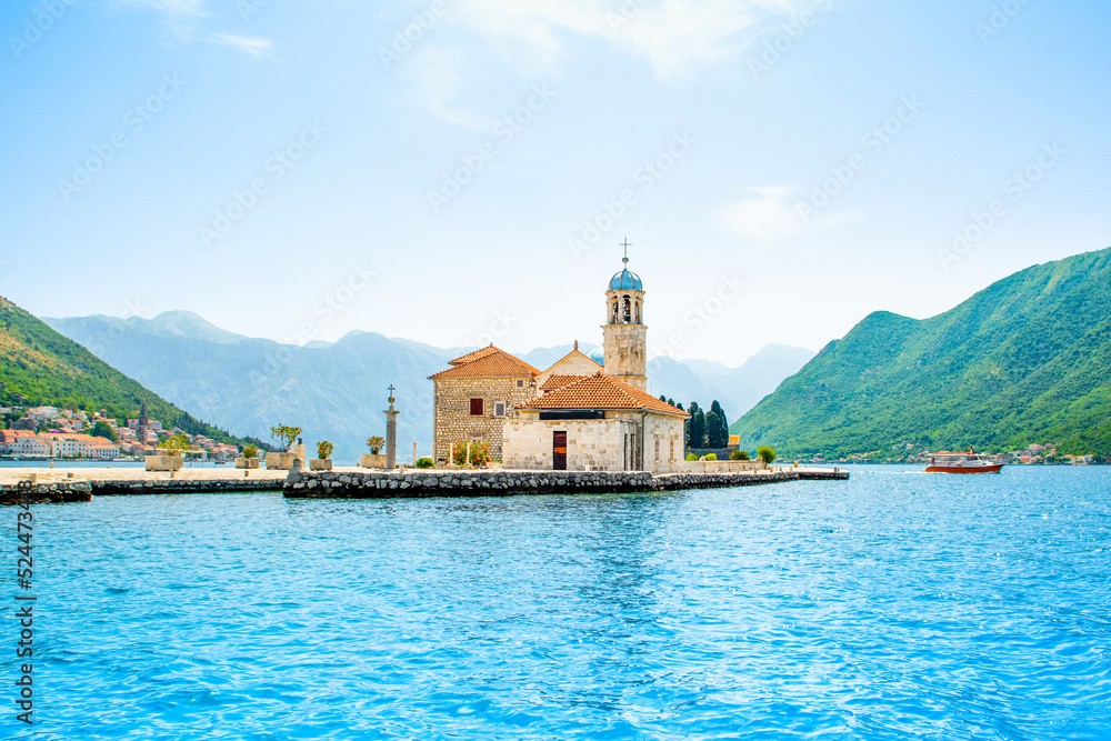 A beautiful summer landscape of the Bay of Kotor coastline - Boka Bay