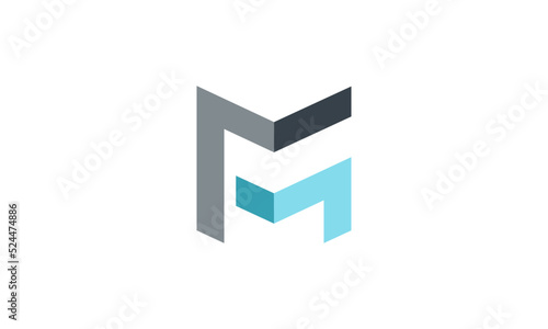 Abstract letter M or FM logotype. Modern logo idea sign.