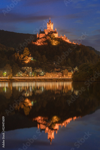 Cochem Imperial castle on the Moselle river, Germany