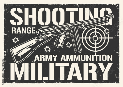 Shooting range vintage logotype monochrome