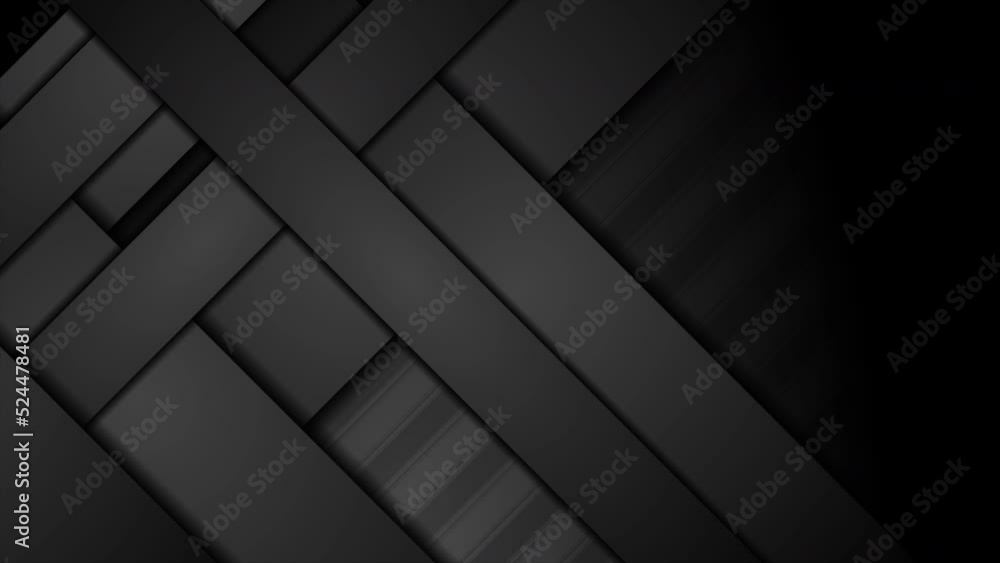 Geometry tech abstract motion background with black stripes. Seamless looping motion design. Video animation Ultra HD 4K 3840x2160