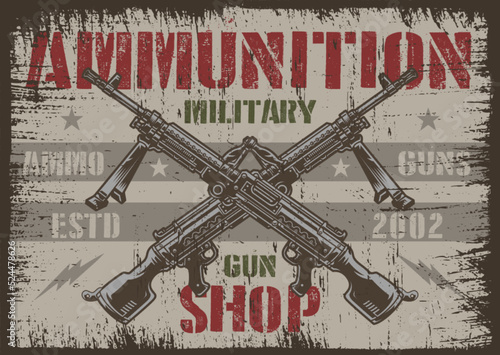 Ammunition military vintage flyer colorful
