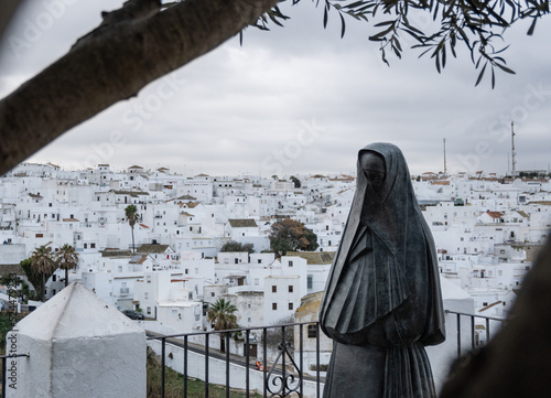 La Virgen de la Cobijada medieval statue in Vejer de la Frontera, white village in South Spain