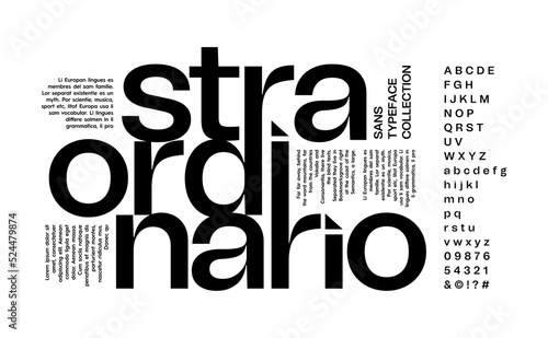 Abstract typography poster. Colorful letters and numbers set.  Creative urban sport fashion futuristic font. vector illustration