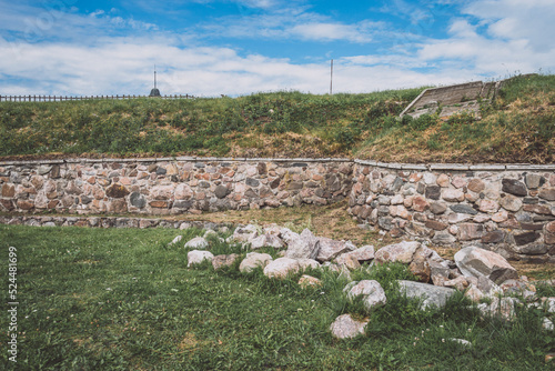 Ancient stone wall of the fortress
