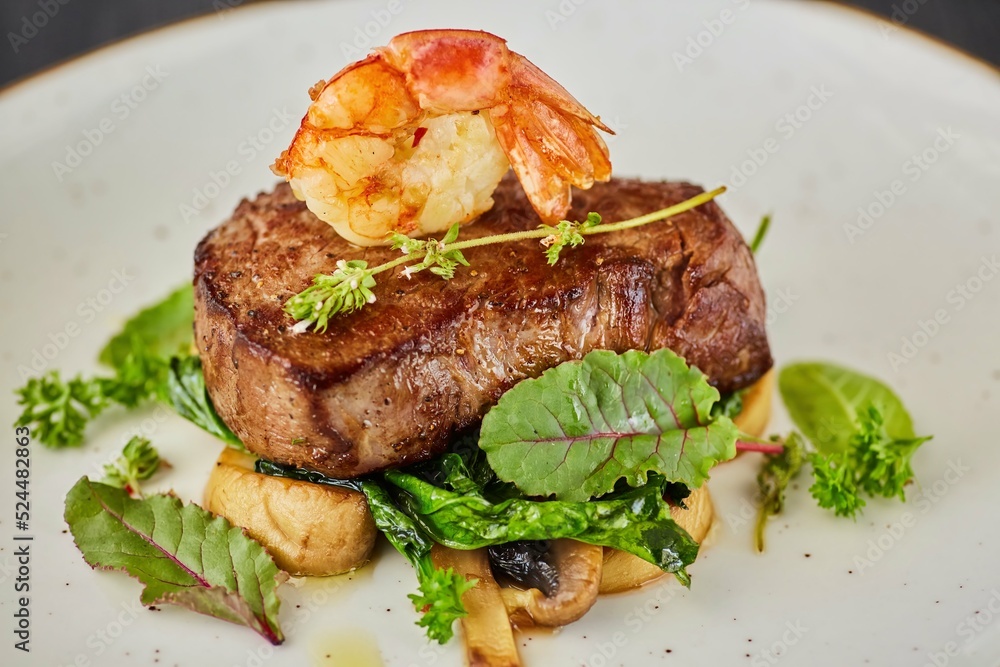 Pork, lamb or beef meatloaf with mushrooms, nuts, tomatoes and herbs. A dish from the chef for serving in a restaurant. Pork, lamb or beef meatloaf with mushrooms, nuts, tomatoes and herbs. A dish from the chef for serving in a restaurant.
